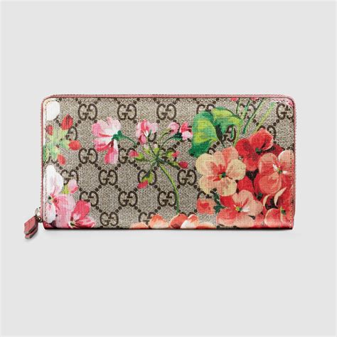 gucci blooms wallet blue|Gucci zip around wallet small.